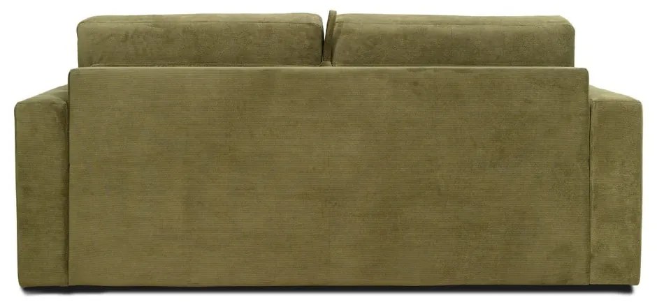 Sztruksowa sofa rozkładana w kolorze khaki Scandic Elbeko