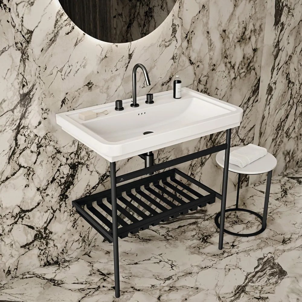 Czarny metalowy stelaż pod umywalkę 76x82 cm Conca – Ideal Standard