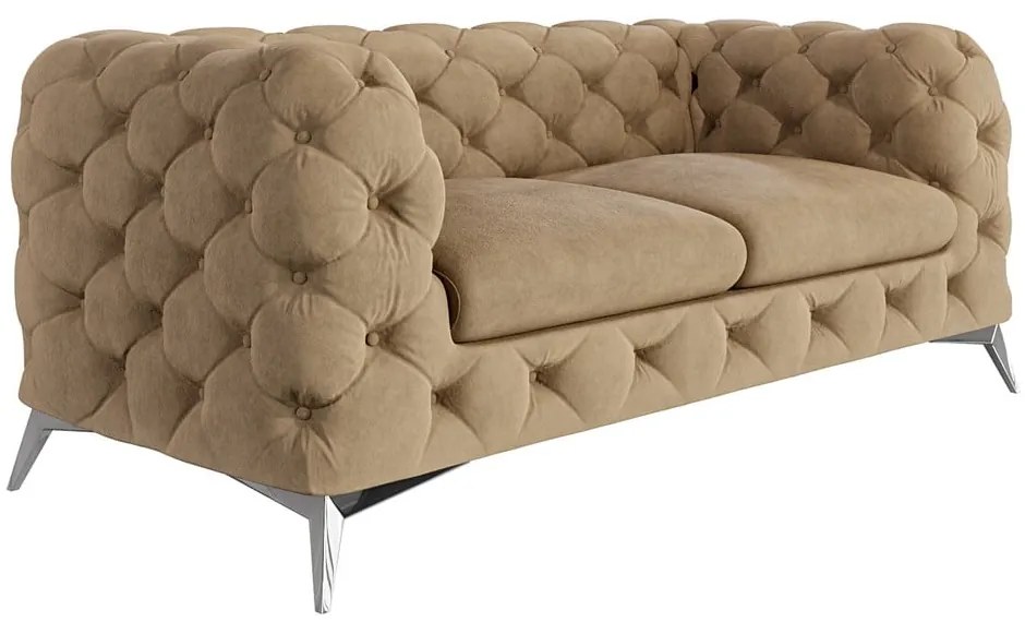 Jasnobrązowa aksamitna sofa 185 cm Chelsea – Ropez