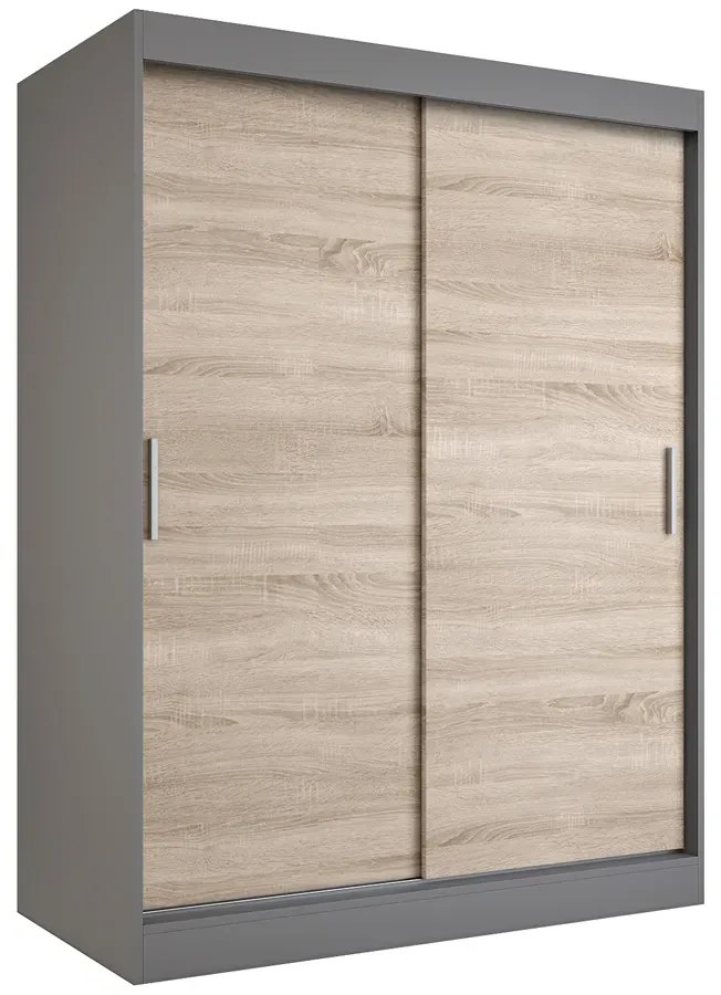 Szafa przesuwna 150 cm antracyt + dąb sonoma W1-A97
