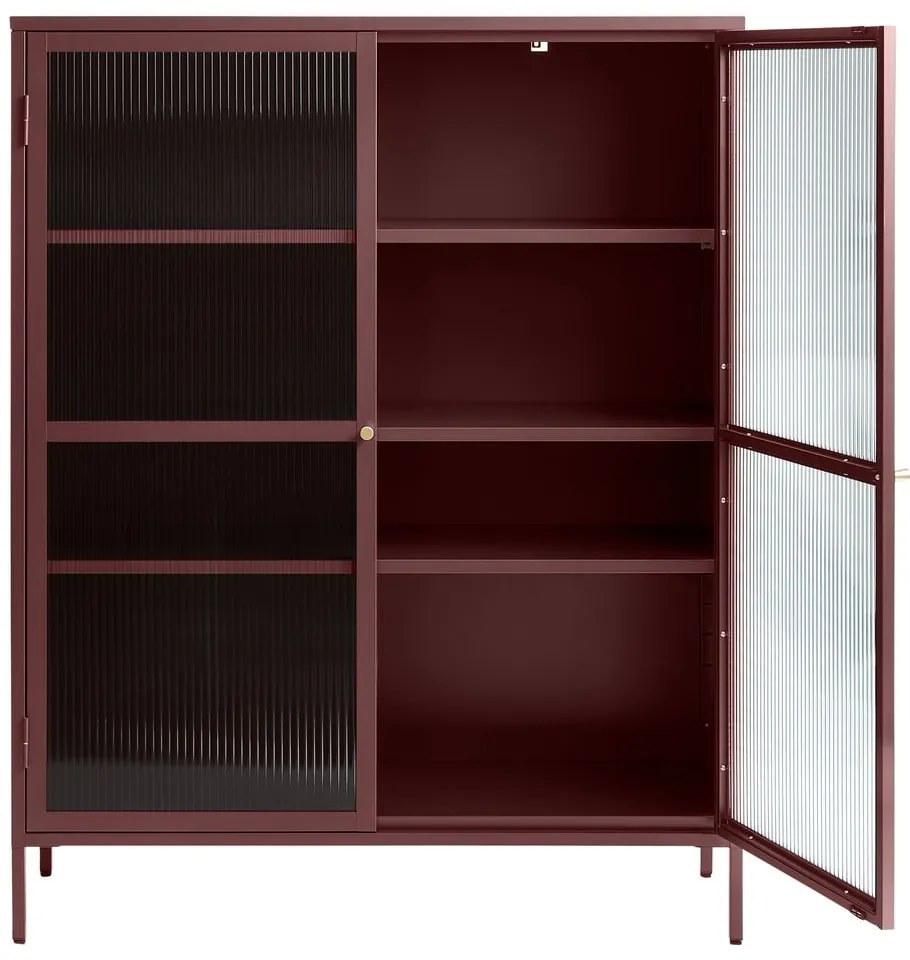 Czerwona metalowa witryna 111x140 cm Bronco – Unique Furniture