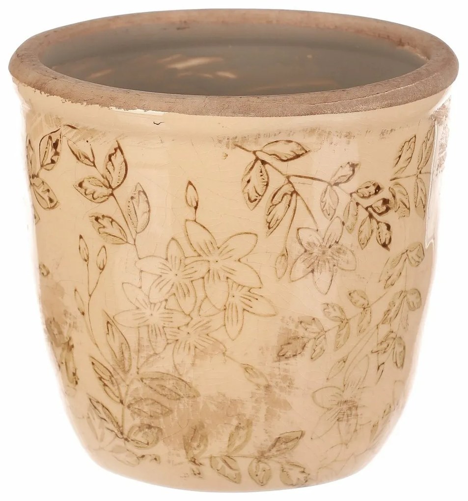Osłonka ceramiczna na kwiaty Flores retro, 11 x 10 cm, 11 cm