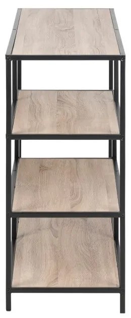 Czarno-naturalny regał w dekorze dębu 114x78 cm Seaford – Actona