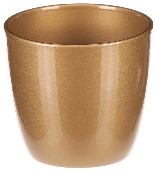 Osłonka ceramiczna na kwiaty Terakota, śr. 12 cm, złoty