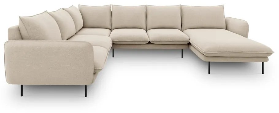 Beżowa sofa w kształcie litery U Cosmopolitan Design Vienna, lewostronna