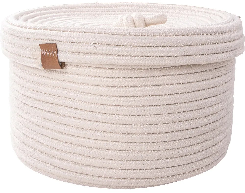 Koszyk pleciony z pokrywką Pojemnik z pokrywką ecru VESSILO 010x020 inny