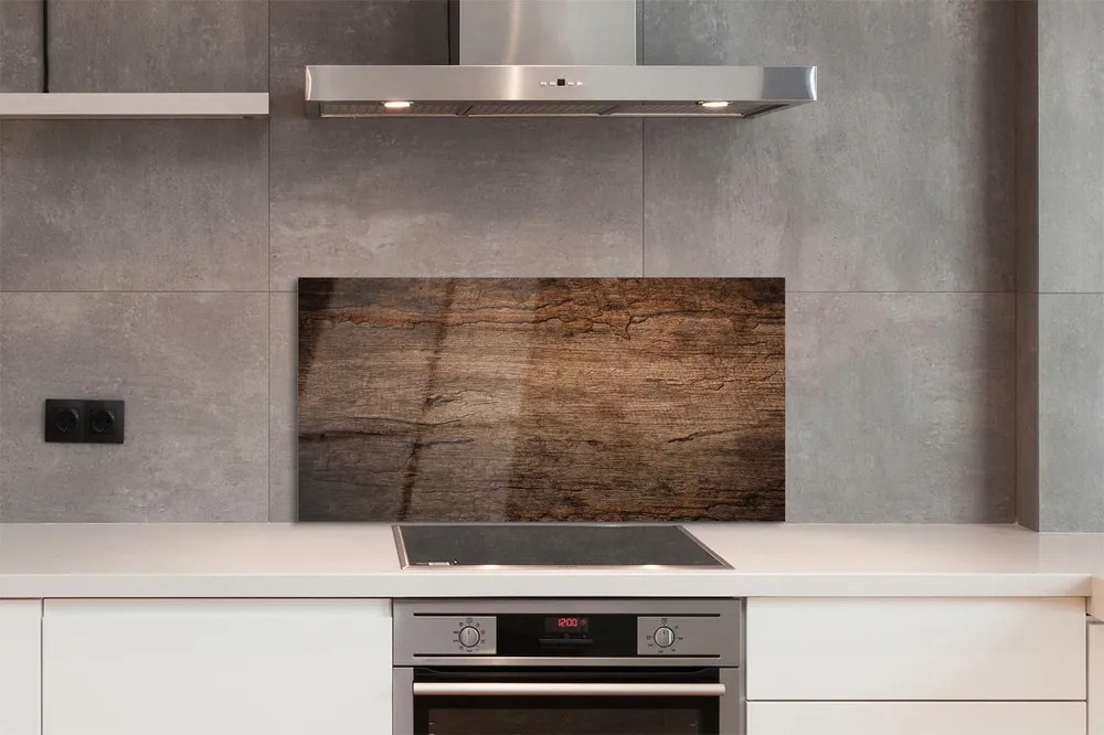 Panel szklany do Kuchni Rustykalne Słoje Drewna