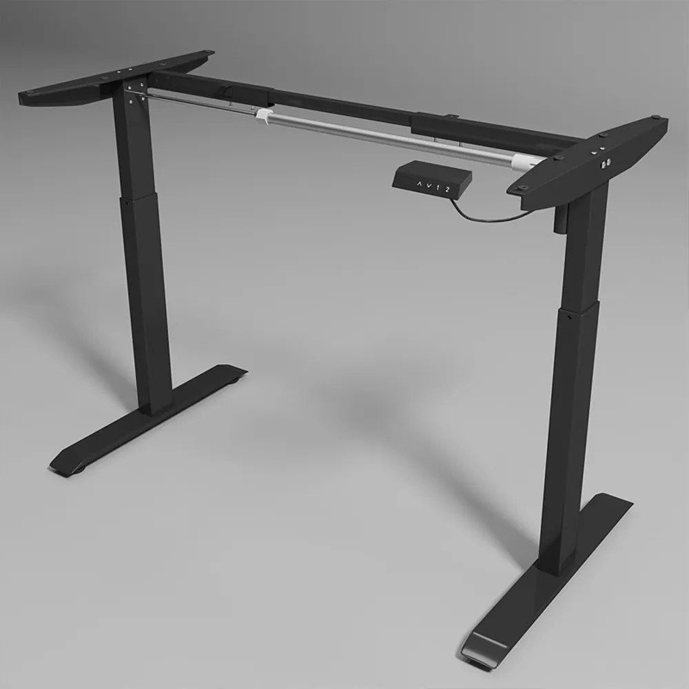 Czarne biurko z elektryczną regulacją wysokości – 140x60 cm, ergonomiczne, idealne do pracy i zabawy