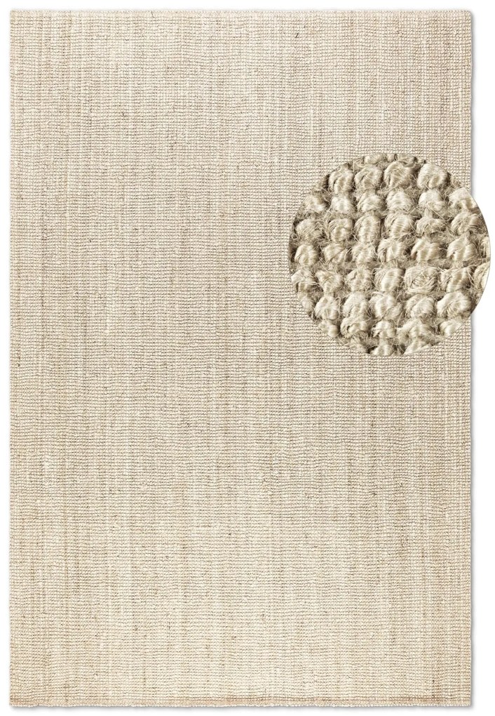 Dywan naturalny jutowy ręcznie tkany Boucle kremowy 60 cm x 90 cm