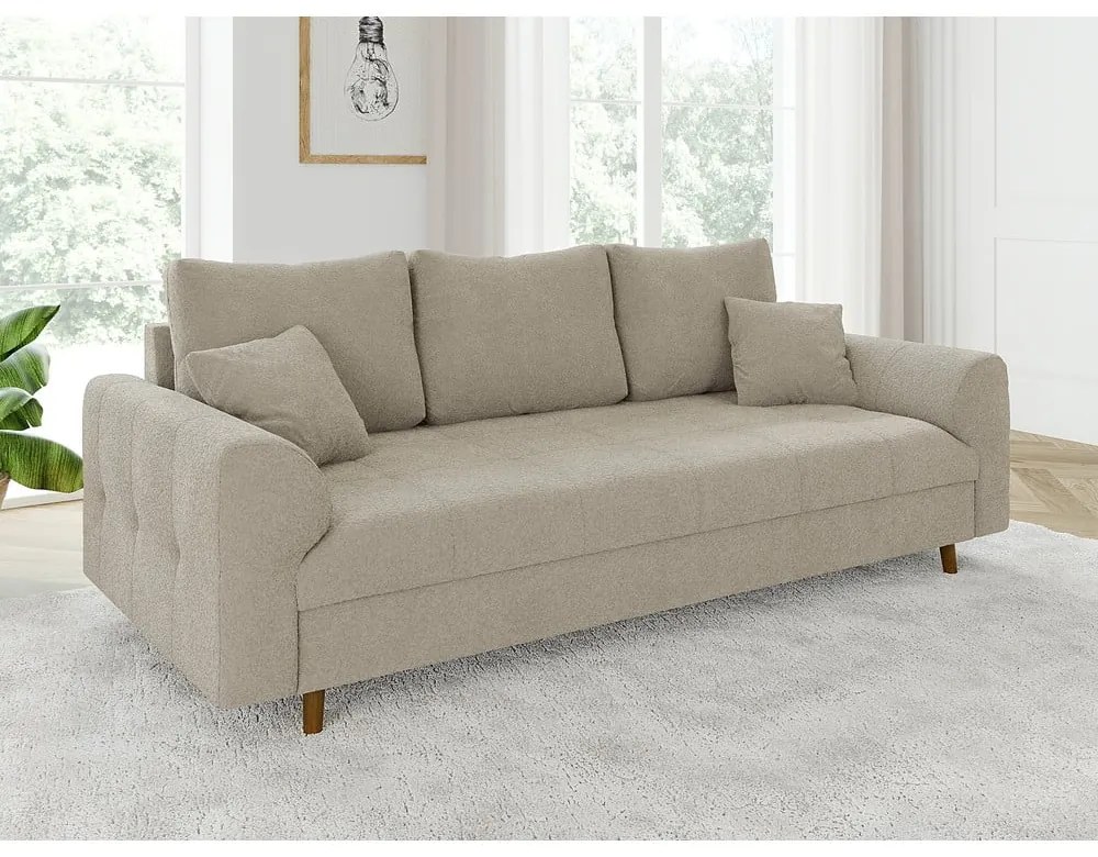 Beżowa sofa z materiału bouclé 210 cm Ariella – Ropez