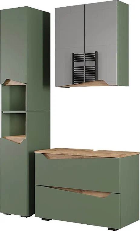 Zestaw mebli łazienkowych zielony/rzemieślniczy 80x35x57.5 marelle