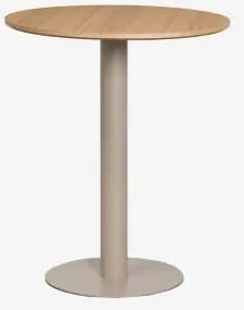 Okrągły Barowy Stół Z Mdf Xiren Ø70 Cm & Naturalny Brąz Drewna – Brąz Mokka - Sklum