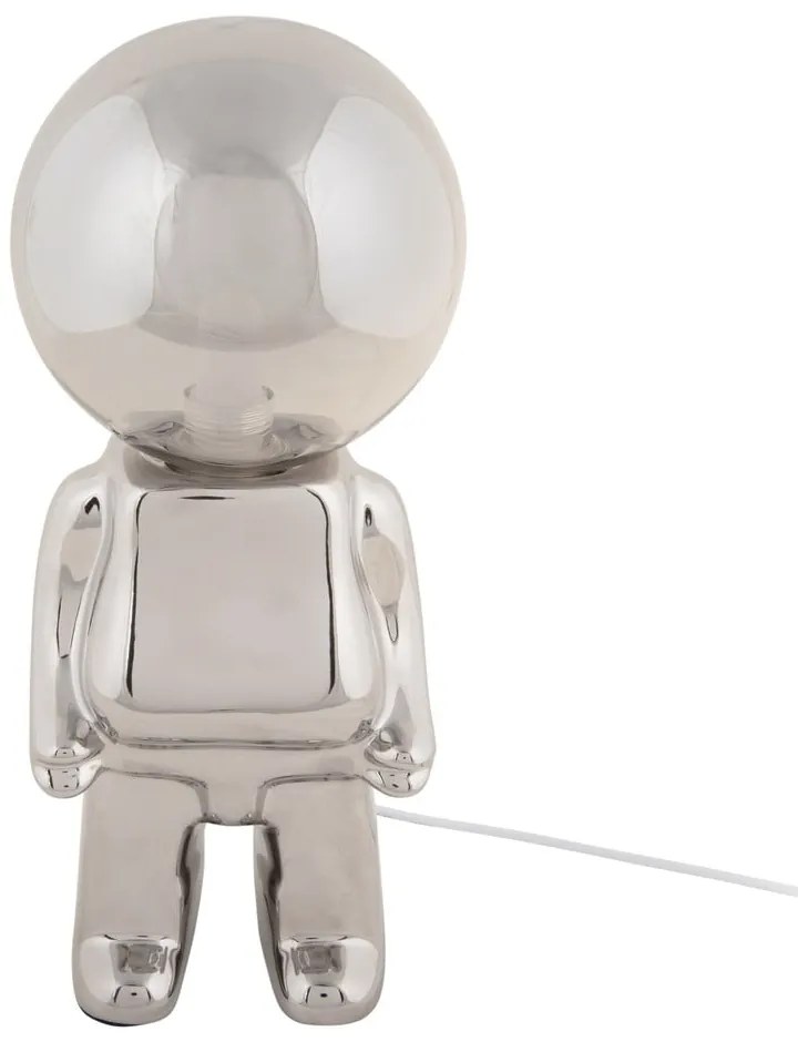 Lampa stołowa LED ze ściemniaczem w kolorze srebra ze szklanym kloszem (wysokość 27 cm) Ross – Leitmotiv