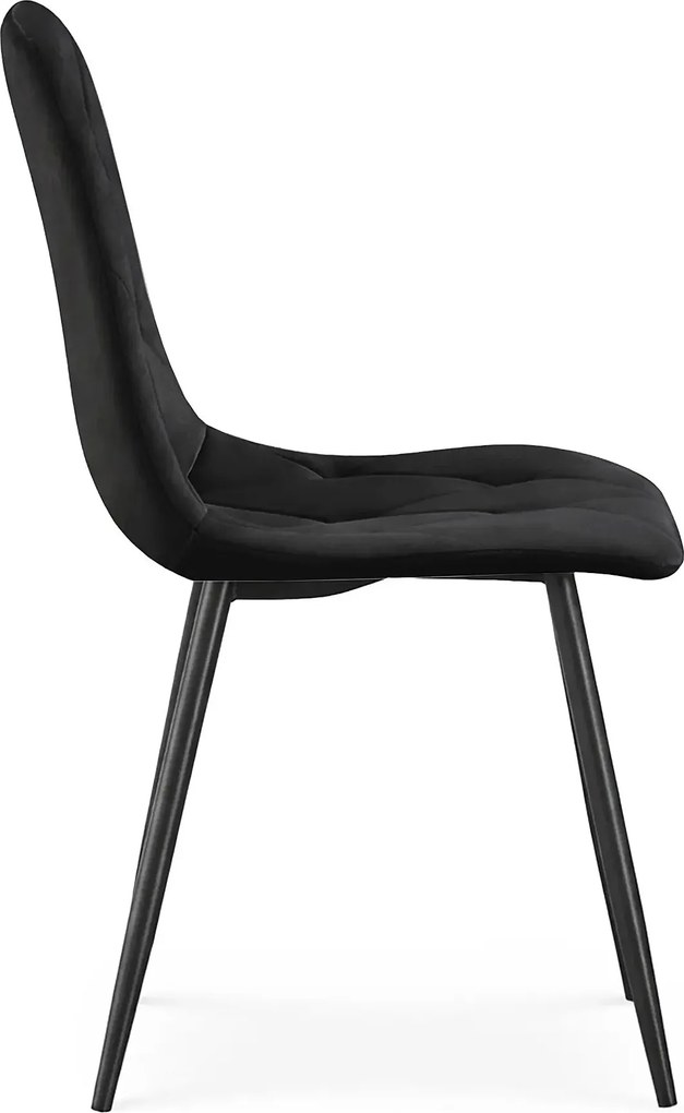 Czarne welurowe krzesło pikowane G9-G68