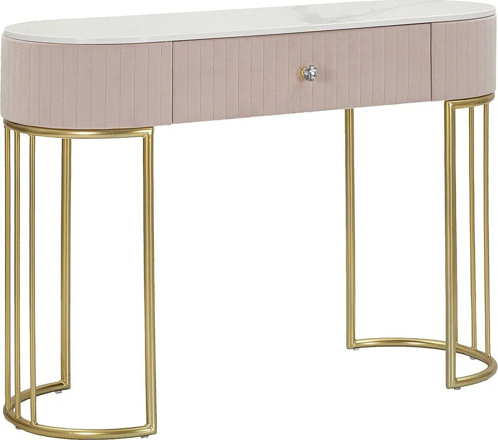 Stolik Konsolowy VKH616, Różowy, 100x40x75 cm, Kendra Home