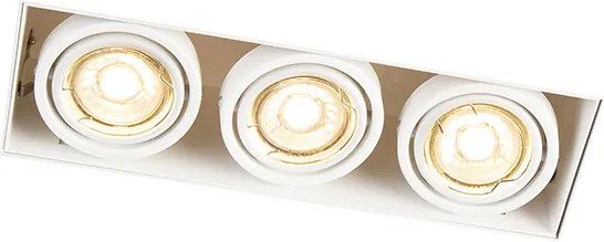 Zestaw 6 reflektorów wpuszczanych białych regulowanych bezramkowych 3-punktowych - Oneon