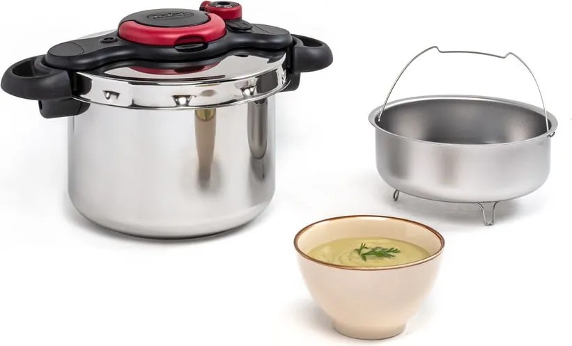 Garnek ciśnieniowy – szybkowar ze stali nierdzewnej 6 l Clipso Minut Easy P4620768 – Tefal