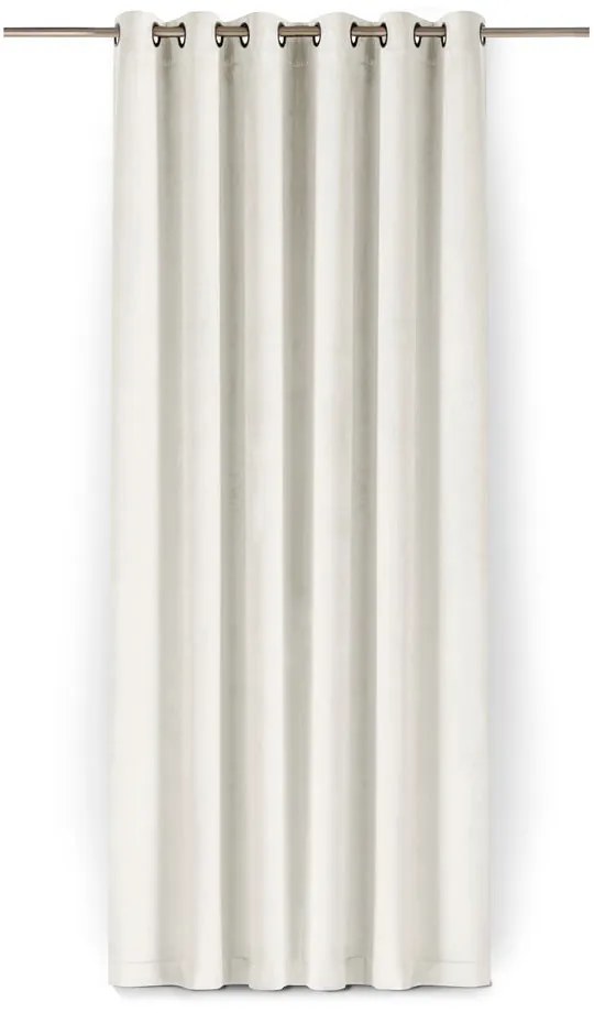 Kremowa aksamitna zasłona częściowo zaciemniająca (dimout) 265x225 cm Velto – Filumi
