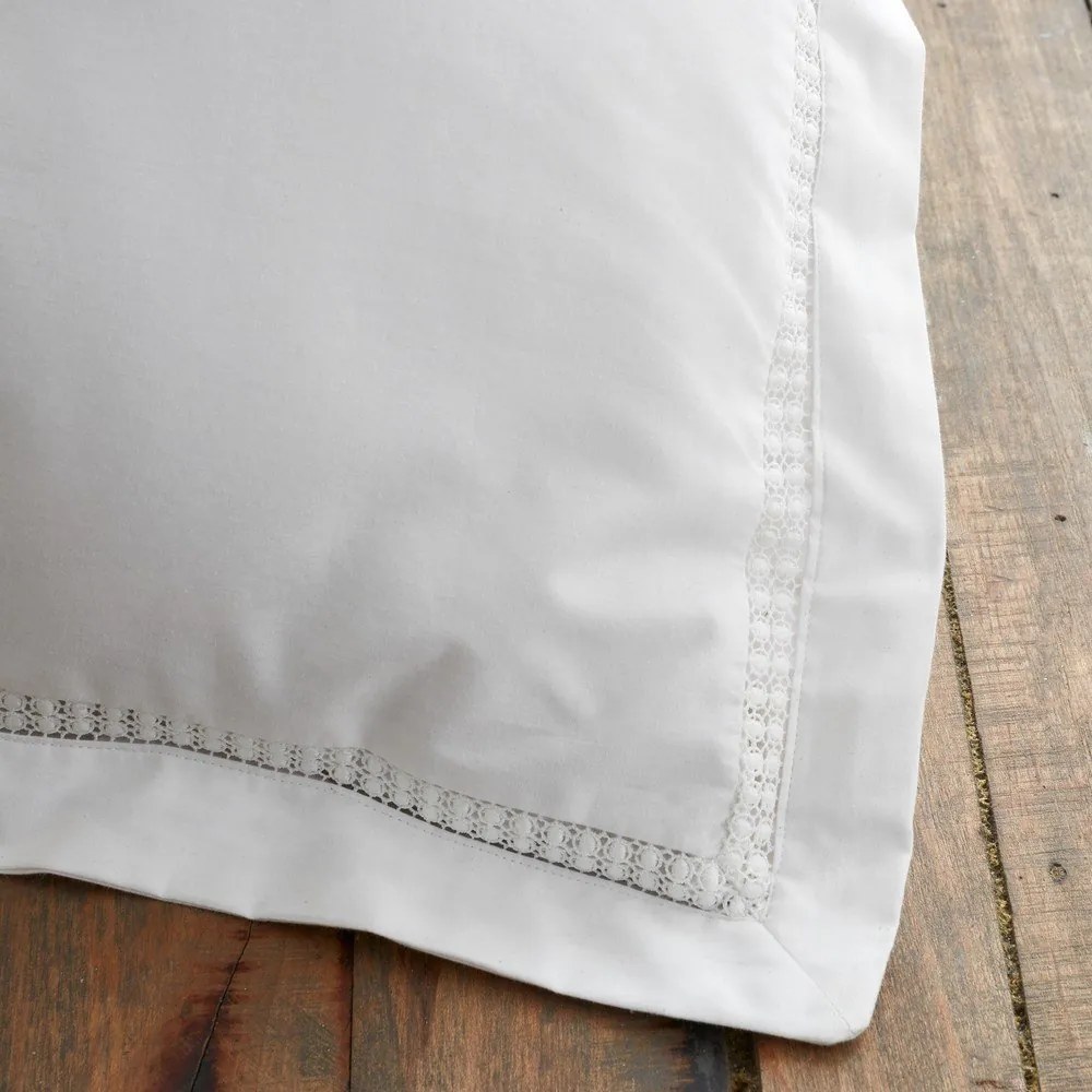 Biała bawełniana pościel dwuosobowa 230x220 cm Oxford Lace Trim – Bianca