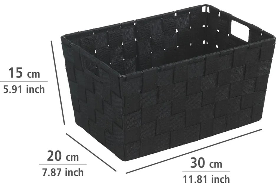 Czarny koszyk Wenko Adria, 20x30 cm