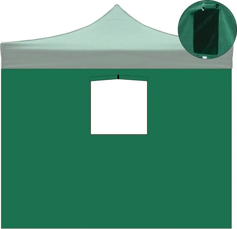 3x2m wodoodporna zielona osłona boczna z oknem do altany chowanej 3x3m