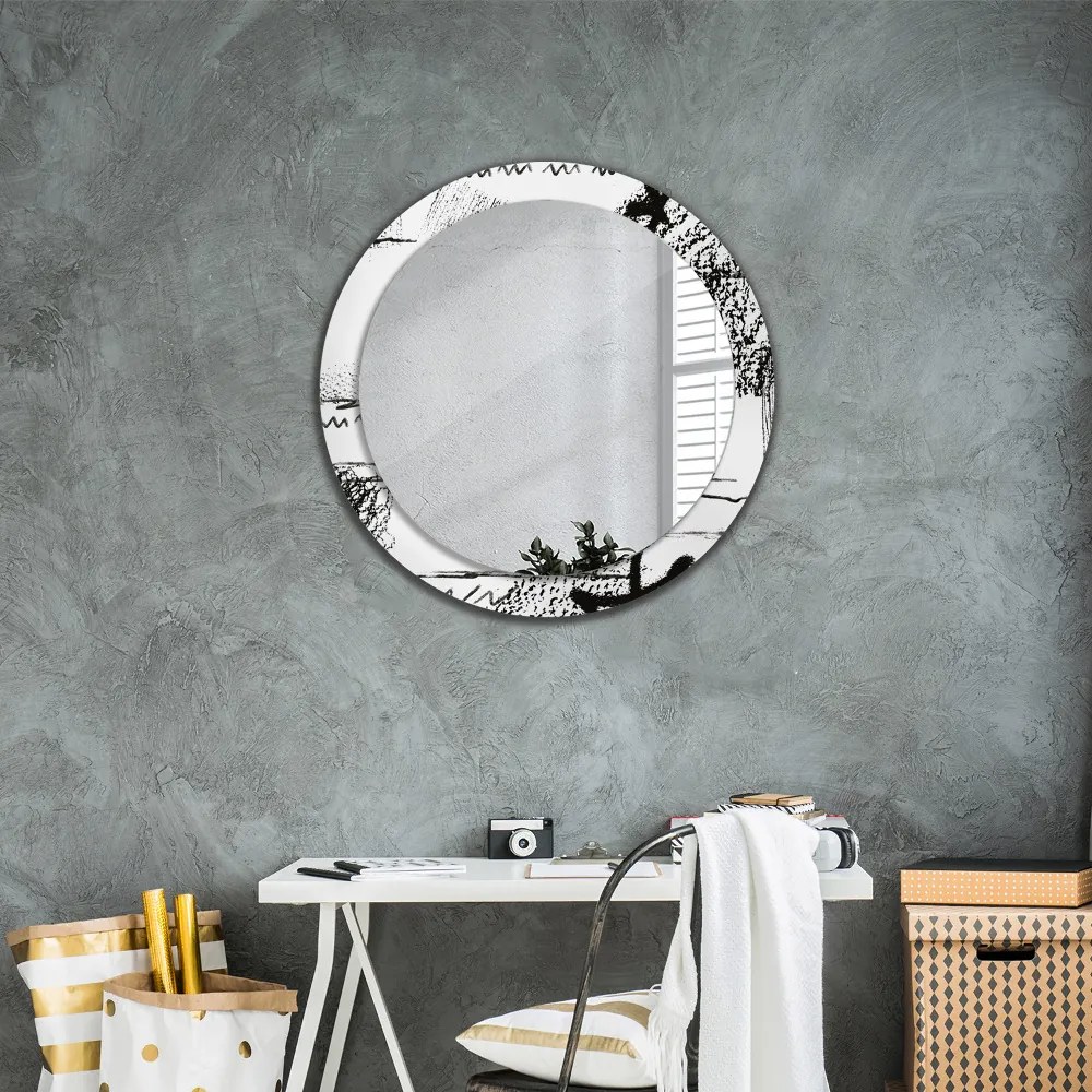Lustro dekoracyjne okrągłe Wzór graffiti