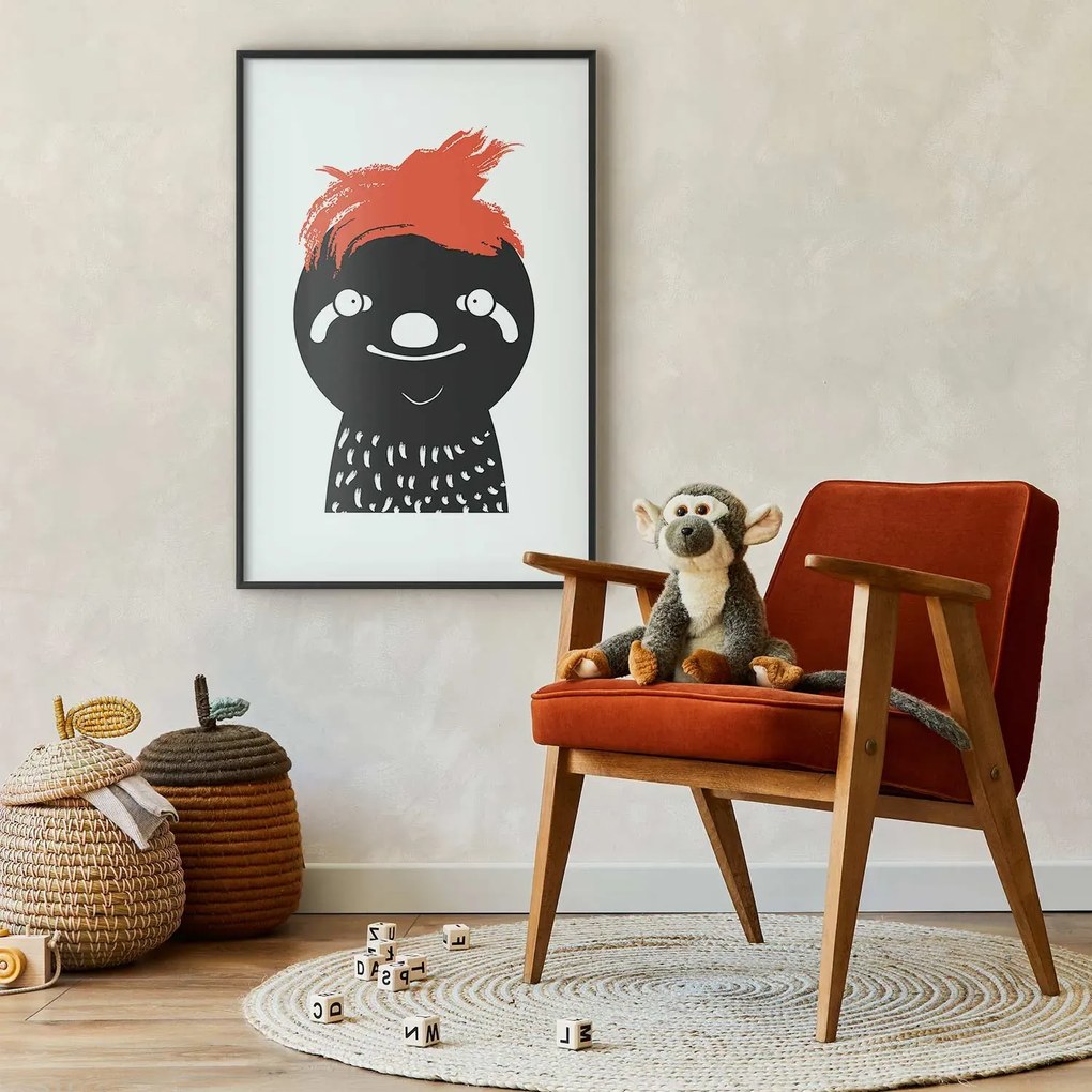Plakat Szalony leniwiec 60x90 cm z ramą czarną z marginesem ARTGEIST B
