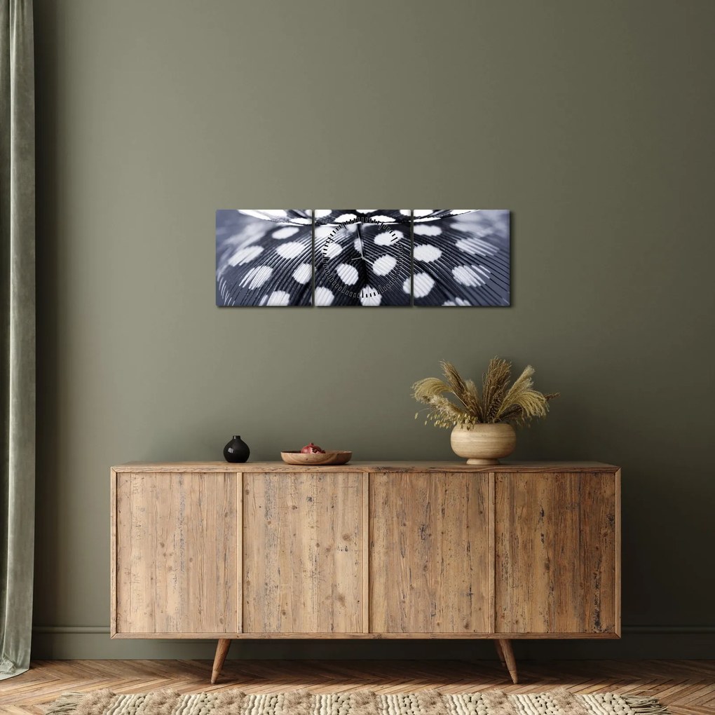 Obraz - Piórko (z zegarem) (90x30 cm)