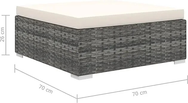 Szaro-kremowy 9-częściowy wypoczynkowy zestaw do ogrodu S5-H08