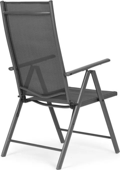 Krzesło ogrodowe, składane, regulowane Napoli, szare