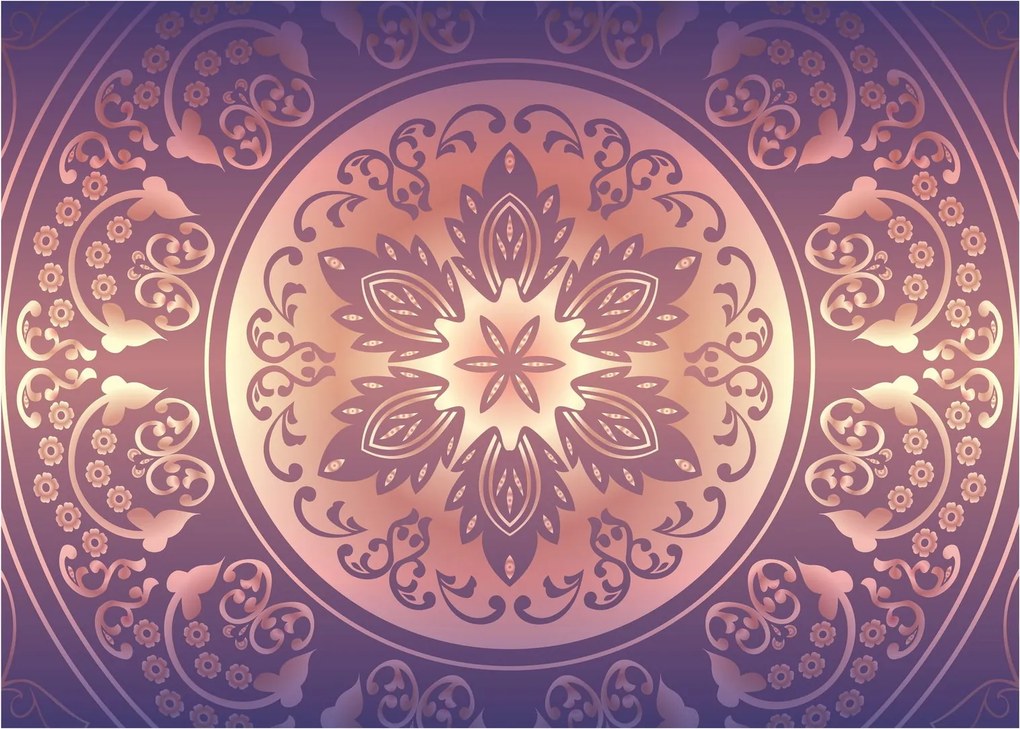 Obraz - Mandala na fioletowym gradiencie (70x50 cm)