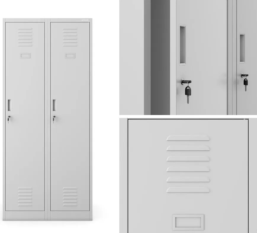 Szafa socjalna czterokomorowa Kacper 80x50x180 cm szara