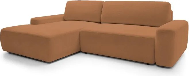 Narożnik BOULI Lewostronny z Elektryczną Regulacją wolnostojący tkanina Raven 44 Pomarańczowy DOMO HOME