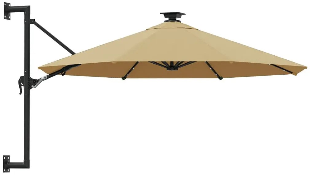 Parasol ścienny z oświetleniem LED taupe K6-P97