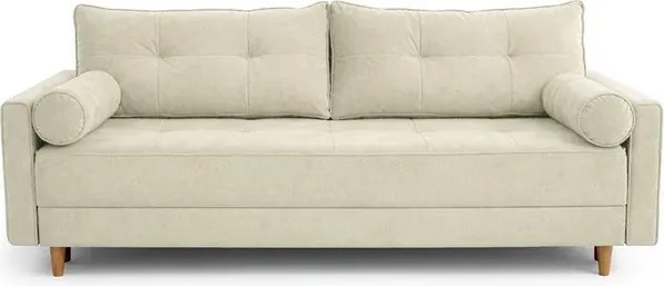 Sofa z Funkcją Spania LONAR Kremowa Japandi