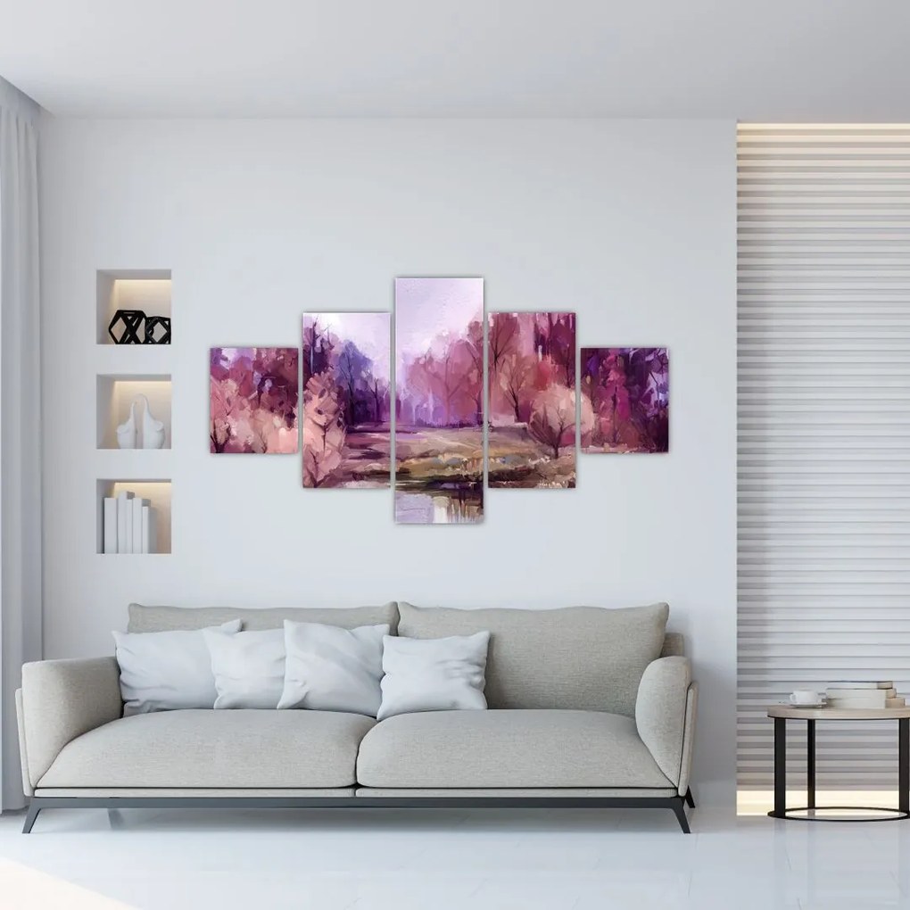 Obraz - Malarstwo pejzażowe jesienne (125x70 cm)