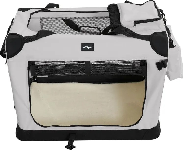 Leopet Box transportowy dla psa XXXL, 102 x 69 x 69 cm szary