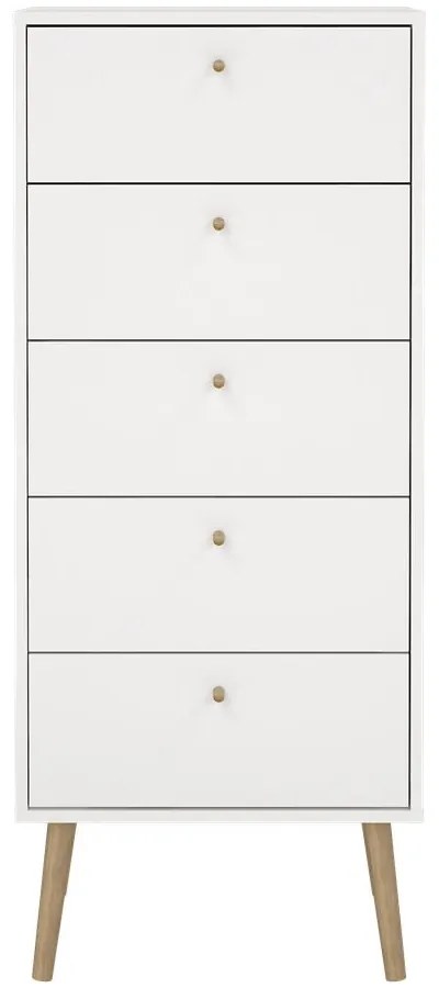Biała wysoka komoda 50x120 cm Bodo – Tvilum