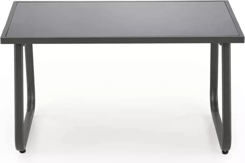 Zestaw ogrodowy Milagros – elegancka sofa, dwa fotele i szklany stolik kawowy z stalową ramą na taras i do ogrodu”