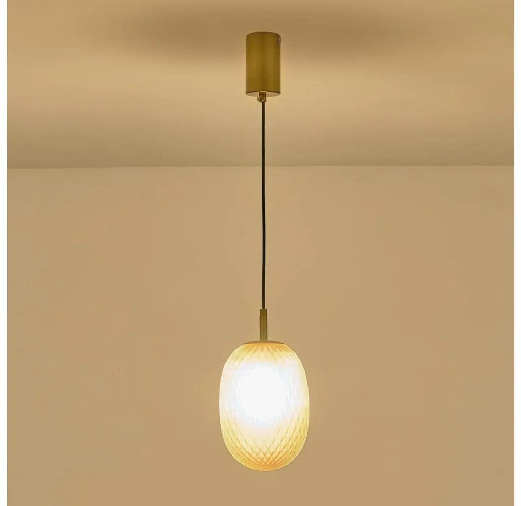 Żyrandol na lince 1xE14/25W/230V brązowy śr. 15 cm