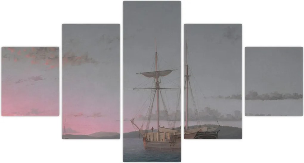 Obraz - Fitz Henry Lane, Lumber Schooners at Evening on Penobscot Bay, reprodukcje (125x70 cm)