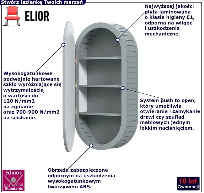 Nowoczesna szafka łazienkowa na ścianę z lustrem M3-K72