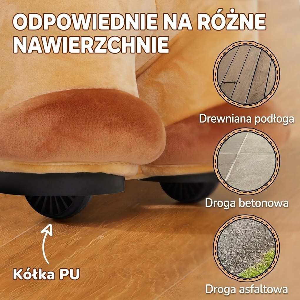 AIYAPLAY 6V Elektryczny koń do jazdy dla dzieci, na baterie, z funkcją muzyczną i ruchu do przodu, 18-36 miesięcy, Brązowy