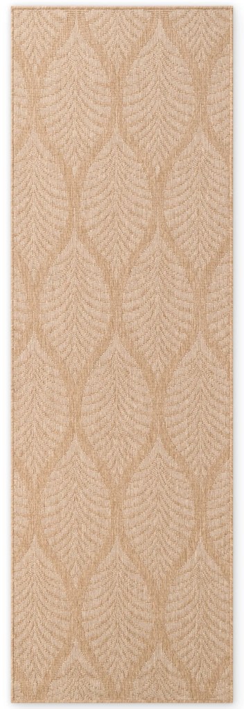 Dywan zewnętrzny dwustronny Duet Liście beżowo-kremowy 80 cm x 250 cm