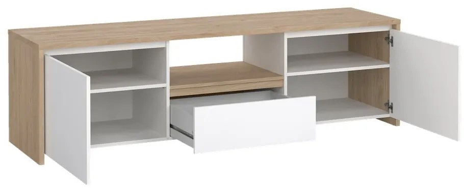 Biało-naturalna szafka pod TV w dekorze dębu 179x52x48 cm Next – Tvilum