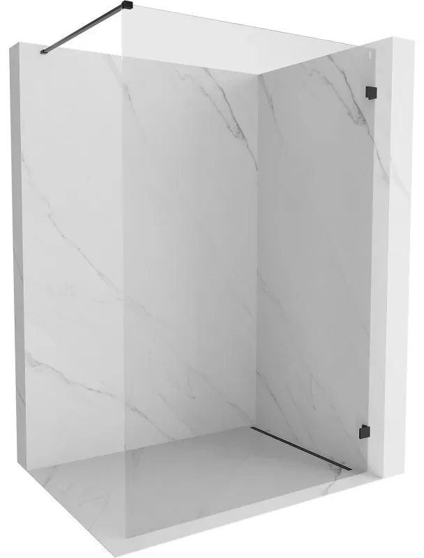 Mexen Lunar ścianka prysznicowa Walk-in prawa 70 x 200 cm, transparent 8 mm, czarna - 830-070-000-70-00-P