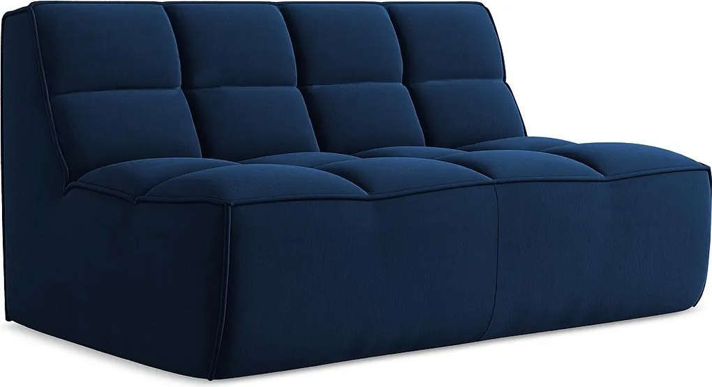 Modułowa sofa 2-osobowa - z tkaniny welwetowej - królewski niebieski - KALAI