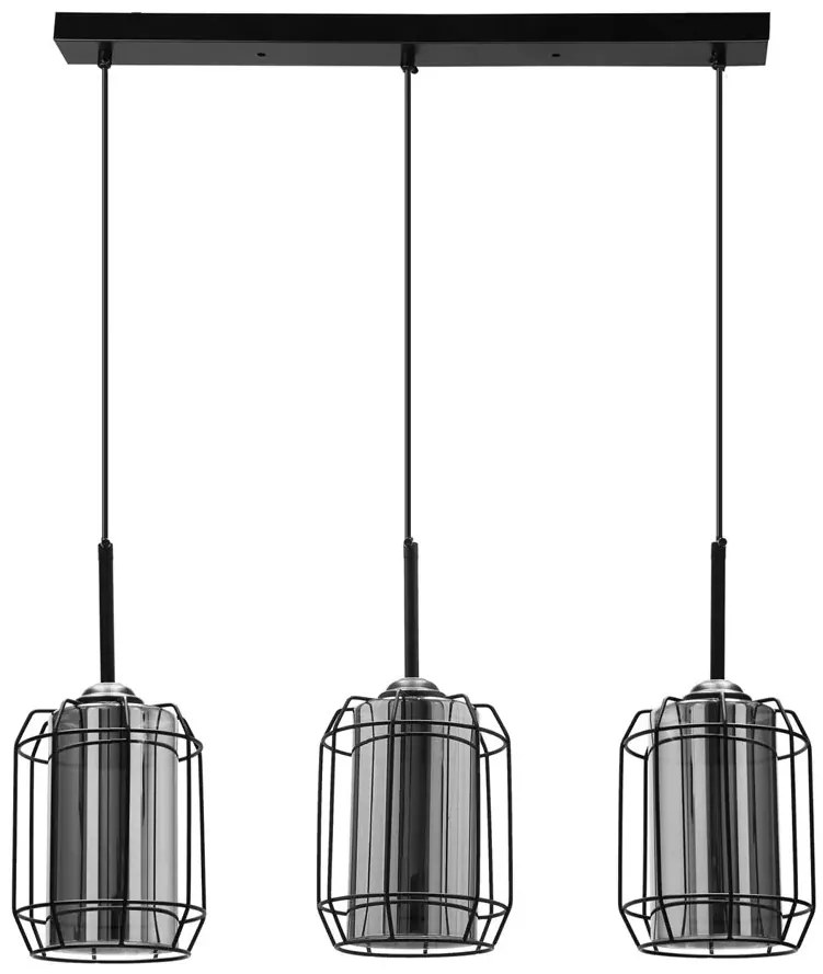 Czarna potrójna lampa wisząca nad stół - 7X Z050 H7-B77