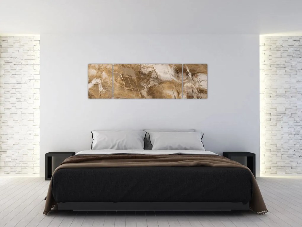 Obraz - Brązowa abstrakcja (170x50 cm)