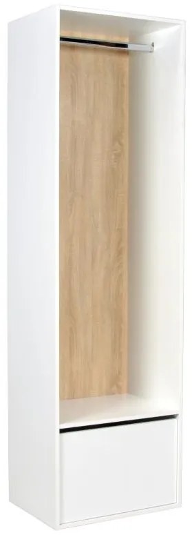 Garderoba - szer. 60 cm - Biały i naturalny - TAMOKA